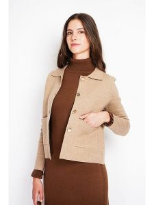 William de Faye Kurtka koszulowa w kolorze karmelowym rozmiar: 34. Brązowe kardigany William de Faye, bez wzorów, bez kaptura. Za 113,99 zł.