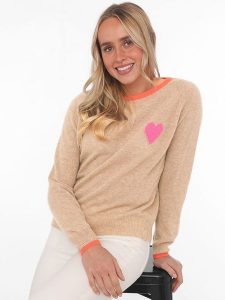 Zwillingsherz Kaszmirowy sweter w kolorze beżowym rozmiar: XL. Brązowe swetry oversize Zwillingsherz, xl, bez wzorów, z kaszmiru, bez ramiączek. Za 417,28 zł.