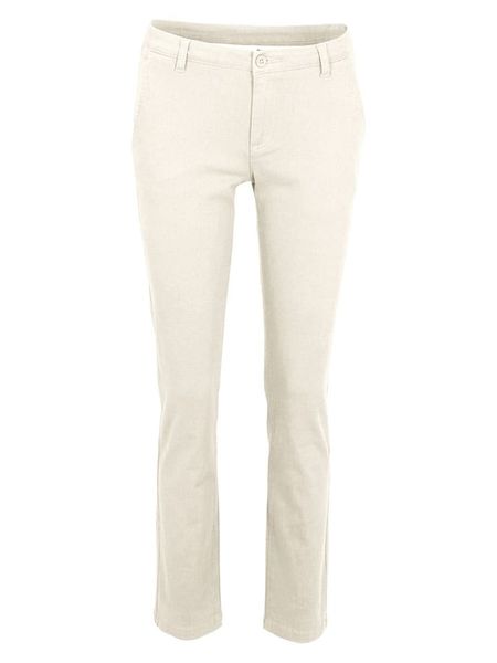 Heine Spodnie chino w kolorze kremowym rozmiar: 36. Brązowe chinosy Heine, bez wzorów. Za 65,38 zł.