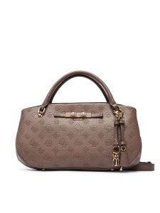 Guess Torebka Carmella HWPD22 25050 Beżowy. Brązowe kuferki Guess, z aplikacjami, ze skóry, bez dodatków. Za 584,99 zł.