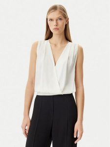 Rinascimento Bluzka CFC0122616003 Écru Regular Fit. Bluzki Rinascimento, m, bez wzorów, z syntetyku, bez kołnierzyka, bez ramiączek. Za 129,99 zł.