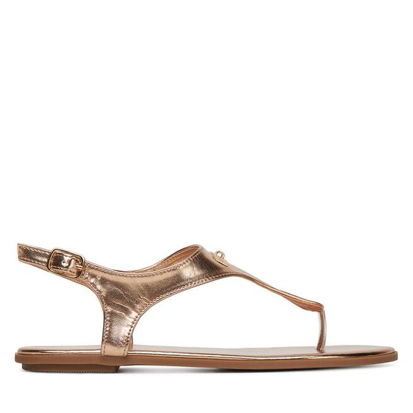 Sandały DeeZee. Czarne sandały DeeZee, bez wzorów, bez obcasa, na słupku, bez zapięcia. Za 129,99 zł.