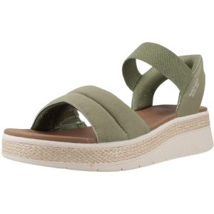 Sandały SKECHERS BOBS SUN RAY Zielony. Zielone buty trekkingowe Skechers, bez wzorów, z syntetyku, bez obcasa, bez zapięcia. Za 260,99 zł.