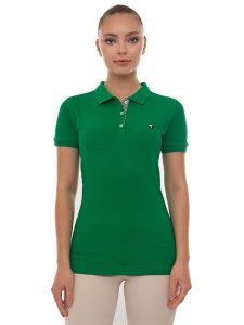 SIR RAYMOND TAILOR Koszulka polo "Angie" w kolorze zielonym rozmiar: S. Zielone bluzki Sir Raymond Tailor, s, bez wzorów, z bawełny, bez kołnierzyka, bez ramiączek. Za 109,52 zł.