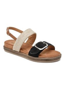 Sixth Sens Sandały w kolorze beżowo-brązowo-czarnym rozmiar: 39. Brązowe sandały Sixth Sens, bez wzorów, z otwartym noskiem, bez obcasa, bez zapięcia. Za 113,99 zł.