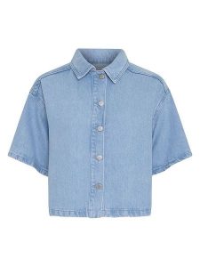MOSS COPENHAGEN Koszula dżinsowa w kolorze błękitnym rozmiar: L/XL. Niebieskie koszule Moss Copenhagen, l, bez wzorów, z lyocellu, bez kołnierzyka, bez ramiączek. Za 254,95 zł.