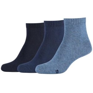 Skarpetki sportowe damskie 3PPK Wm Casual Quarter Socks. Niebieskie skarpetki Skechers, bez wzorów, z bawełny. Za 29,99 zł.