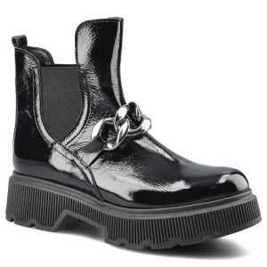 Czarne Botki Lemar Damskie Stylowe Skórzane Buty. Czarne botki Lemar, bez wzorów, ze skóry, bez obcasa, na obcasie, bez zapięcia. Za 299,00 zł.
