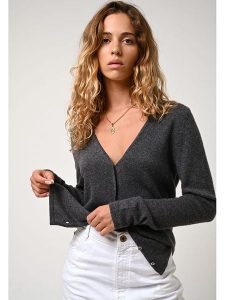 AUTHENTIC CASHMERE Kaszmirowy kardigan "Chalais" w kolorze antracytowym rozmiar: S. Czarne swetry oversize AUTHENTIC CASHMERE, s, bez wzorów, z kaszmiru, bez ramiączek. Za 314,75 zł.