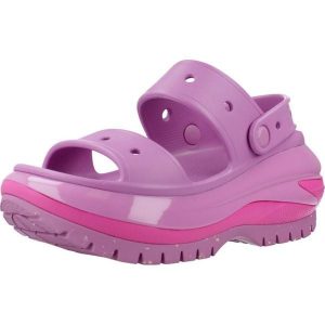 Klapki Crocs Model Classic Mega Crush Sandal Kolor Fioletowy. Fioletowe klapki Crocs, bez wzorów, z gumy, bez obcasa, na platformie. Za 337,10 zł.