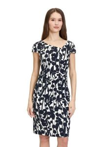 Vera Mont Sukienka w kolorze kremowo-granatowym rozmiar: 40. Brązowe sukienki Vera Mont, bez wzorów, bez kołnierzyka, bez ramiączek, mini. Za 195,06 zł.