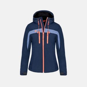 Kobieta trekking kurtka typu softshell Izas Inatye, Granatowy. Brązowe kurtki Izas, m, bez wzorów, z softshellu, bez kaptura. Za 486,91 zł.