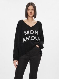 Kontatto Sweter 3M1200 Czarny Oversize. Czarne swetry klasyczne Kontatto, m, z syntetyku, bez kołnierzyka. Za 269,99 zł.