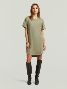 G-Star Sukienka w kolorze khaki rozmiar: XXL. Brązowe sukienki G-Star, na co dzień, xxl, bez wzorów, z bawełny, retro, bez kołnierzyka, bez ramiączek, midi, proste. Za 168,46 zł.