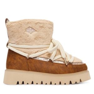 Śniegowce REPLAY. Brązowe buty zimowe Replay, bez obcasa, bez zapięcia. Za 579,99 zł.