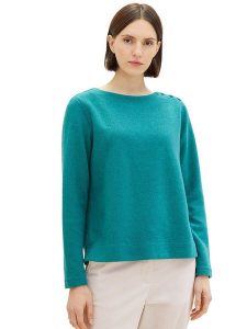Tom Tailor Bluza w kolorze morskim rozmiar: XS. Niebieskie bluzy Tom Tailor, xs, bez wzorów, bez kaptura. Za 61,46 zł.