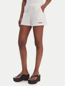 Guess Szorty sportowe E6GD01 KCRZ1 Biały Relaxed Fit. Białe spodenki sportowe Guess, m, z aplikacjami, z bawełny. Za 179,99 zł.