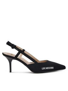 LOVE MOSCHINO Szpilki JA10627G1MIMX000 Czarny. Czarne szpilki LOVE MOSCHINO, bez wzorów, z materiału, bez obcasa. Za 619,99 zł.