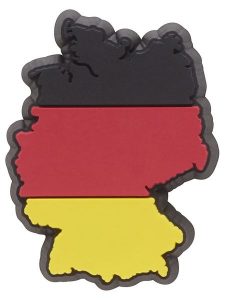 Crocs Przypinka "Germany Country Flag" w kolorze czarno-czerwonym na buty rozmiar: onesize. Czarne kapcie Crocs, bez wzorów, z materiału. Za 10,91 zł.