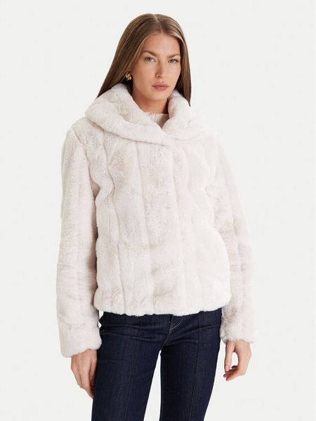Guess Futro W0BL0N WDCH0 Écru Regular Fit. Białe płaszcze Guess, xs, z aplikacjami, z futra, bez kaptura. Za 694,99 zł.