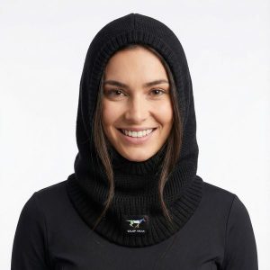 Balaclava Komin jeździecki GALOP WEAR 100% wełna merino. Czarne szaliki GALOP WEAR, na zimę, bez wzorów, z materiału. Za 269,00 zł.