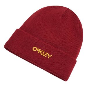 Czapka zimowa damska Oakley B1B Logo Beanie. Czerwone czapki Oakley, bez wzorów, sportowe. Za 57,99 zł.