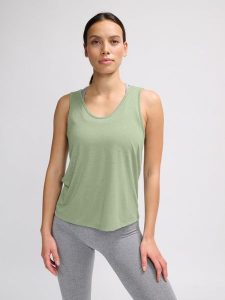 Damski tank top Hummel MT Light Burnout. Zielone topy Hummel, xs, bez wzorów, z dżerseju, eleganckie, bez kołnierzyka, bez ramiączek. Za 126,13 zł.