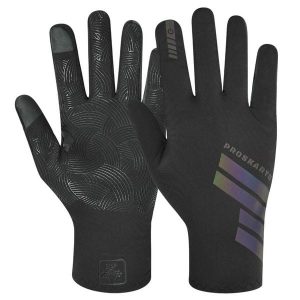 Rękawiczki do biegania Proskary dotykowe sportowe antypoślizgowe. Czarne rękawiczki Proskary, bez wzorów. Za 49,90 zł.