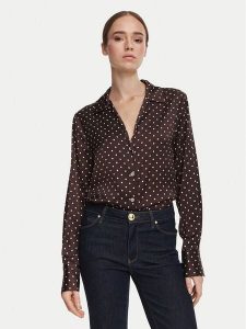 Guess Koszula W6YH23 W2946 Brązowy Regular Fit. Brązowe koszule Guess, xl, z aplikacjami, z syntetyku, bez kołnierzyka, bez ramiączek. Za 344,99 zł.