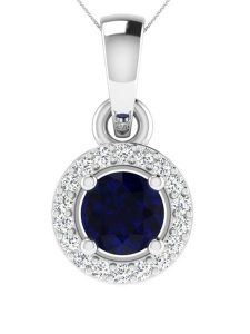 Diamant Vendôme Złota zawieszka z diamentami i szafirem rozmiar: onesize. Niebieskie zawieszki Diamant Vendôme, z diamentem, srebrne. Za 543,99 zł.