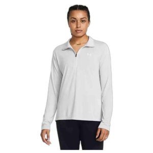 Bluza treningowa damska UA Tech™ UA Tech™ Twist ½ Zip Under Armour 1384225. Szare bluzy Under Armour, bez wzorów, z poliesteru, bez kaptura. Za 179,99 zł.