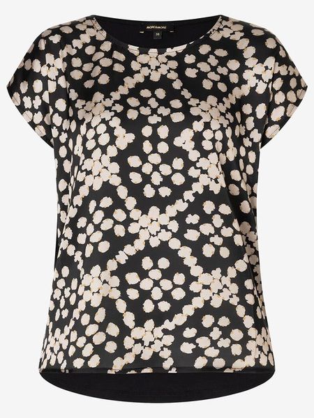 More & More Koszulka w kolorze czarno-beżowym rozmiar: 36. Brązowe bluzki More & More, s, bez wzorów, z wiskozy, klasyczne, bez kołnierzyka, bez ramiączek. Za 74,28 zł.