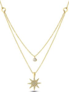 Atelier MIU Pozłacany naszyjnik z zawieszkami - dł. 45 cm rozmiar: onesize. Żółte naszyjniki Atelier MIU, z cyrkonią, pozłacane. Za 39,40 zł.