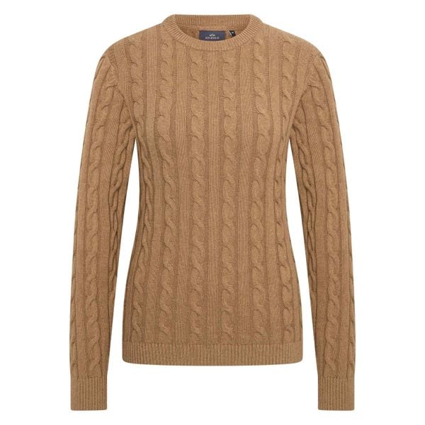 Sweter damski HV Polo Tally. Brązowe swetry klasyczne HV POLO, na zimę, bez kołnierzyka. Za 382,50 zł.