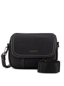 Lasocki Torebka LSK-K-067-06 Czarny. Czarne listonoszki Lasocki, bez wzorów, z materiału, bez dodatków. Za 139,99 zł.