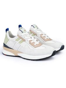 LLOYD Skórzane sneakersy w kolorze biało-szałwiowo-beżowym rozmiar: 39. Białe trampki LLOYD, bez wzorów, ze skóry, bez zapięcia. Za 417,28 zł.