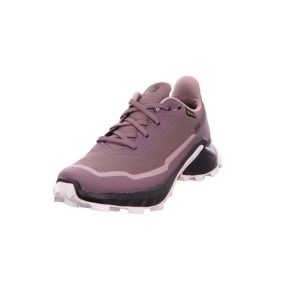 Buty do biegania damskie Salomon Alphacross 5 Gtx. Fioletowe buty trekkingowe Salomon, z materiału, bez zapięcia. Za 545,00 zł.