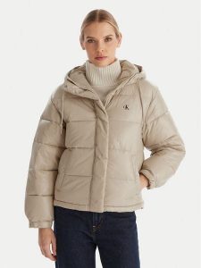 Calvin Klein Jeans Kurtka zimowa LV047D505G Beżowy Relaxed Fit. Brązowe kurtki Calvin Klein Jeans, na zimę, l, bez wzorów, z jeansu, bez kaptura. Za 589,99 zł.