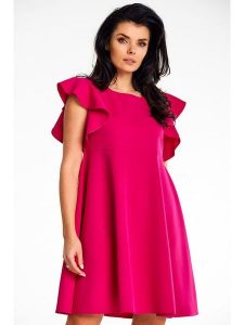 Awama Sukienka w kolorze różowym rozmiar: L. Różowe sukienki Awama, l, bez wzorów, bez kołnierzyka, bez ramiączek, mini, rozkloszowane. Za 127,99 zł.