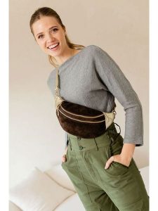 Anna Morellini Skórzana saszetka "Carola" w kolorze brązowo-złotym - 32 x 16 x 9,5 cm rozmiar: onesize. Brązowe nerki i saszetki Anna Morellini, bez wzorów, z materiału. Za 252,99 zł.