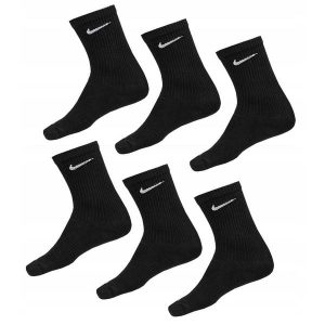 Skarpety Nike Everyday Cushioned 6 par czarne. Czarne skarpetki Nike, bez wzorów. Za 106,00 zł.