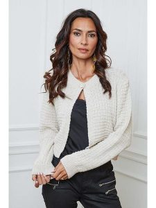 So Cachemire Kardigan "Fakis" w kolorze beżowym rozmiar: M. Brązowe swetry oversize So Cachemire, m, bez wzorów, z wełny, bez ramiączek. Za 131,12 zł.