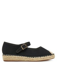 DeeZee Espadryle Q88-512-1 Czarny. Czarne espadryle DeeZee, bez wzorów, z materiału, bez obcasa. Za 83,99 zł.