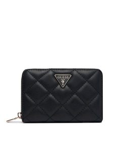 Guess Portfel Juliet Slg SWQG24 56140 Czarny. Czarne portfele Guess, z aplikacjami, ze skóry. Za 264,99 zł.