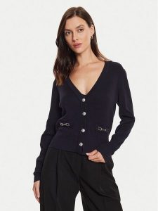 Morgan Kardigan 242-MGAYA Granatowy Regular Fit. Niebieskie kardigany Morgan, z wiskozy. Za 139,99 zł.