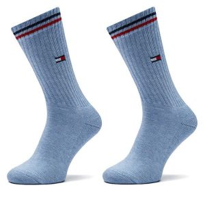 Skarpety długie Tommy Hilfiger. Niebieskie skarpetki TOMMY HILFIGER, bez wzorów. Za 39,99 zł.