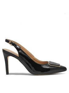 Lasocki Sandały Febi WFA1619-36Z Czarny. Czarne sandały Lasocki, bez wzorów, z lakierowanej skóry, bez obcasa, na szpilce, bez zapięcia. Za 259,99 zł.