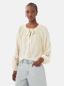 Vero Moda Koszula Stacy 10343458 Kremowy Loose Fit. Białe koszule Vero Moda, s, bez wzorów, z wiskozy, bez kołnierzyka, bez ramiączek. Za 199,99 zł.