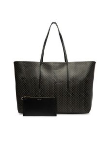 Calvin Klein Torebka Emblem Aop Large Tote W/ Pouch LV04F3364G Czarny. Czarne shopper bag Calvin Klein, bez wzorów, ze skóry, bez dodatków. Za 699,99 zł.