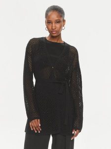 TWINSET Kardigan 241TT3083 Czarny Regular Fit. Czarne kardigany Twinset, z bawełny. Za 519,99 zł.